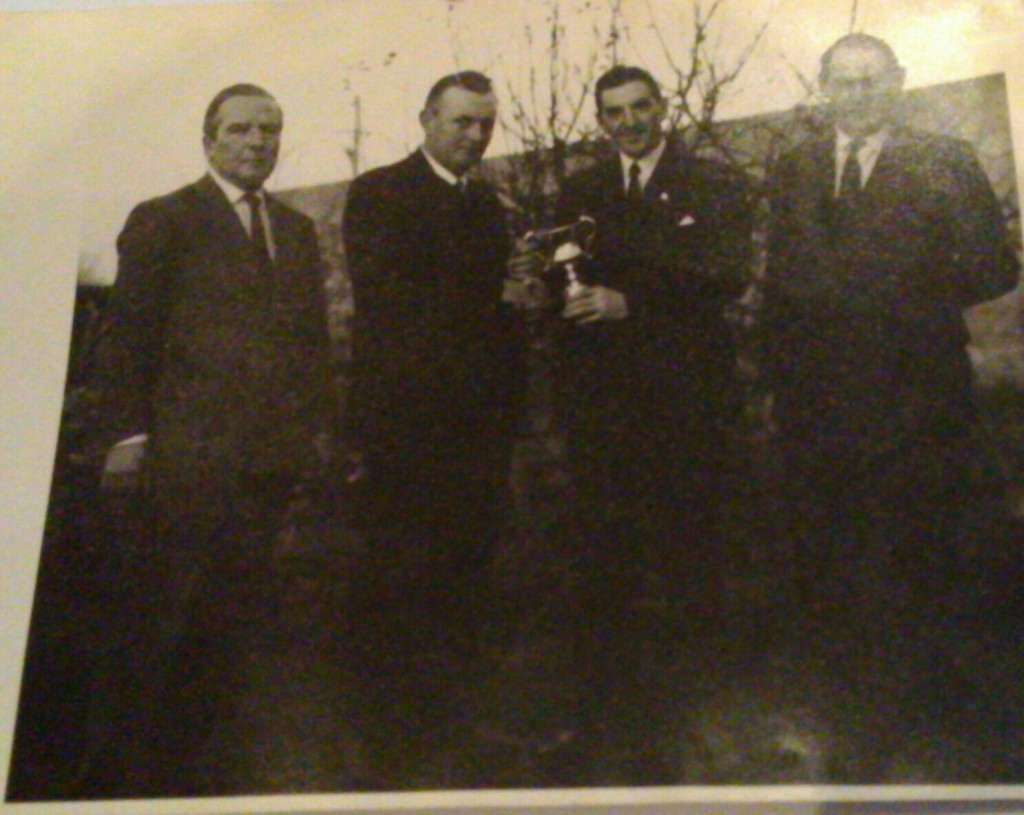 Jackie winning a prize for corn (Jackie is 2nd from left)