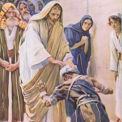 Jesus cures a leper.
